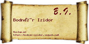 Bodnár Izidor névjegykártya